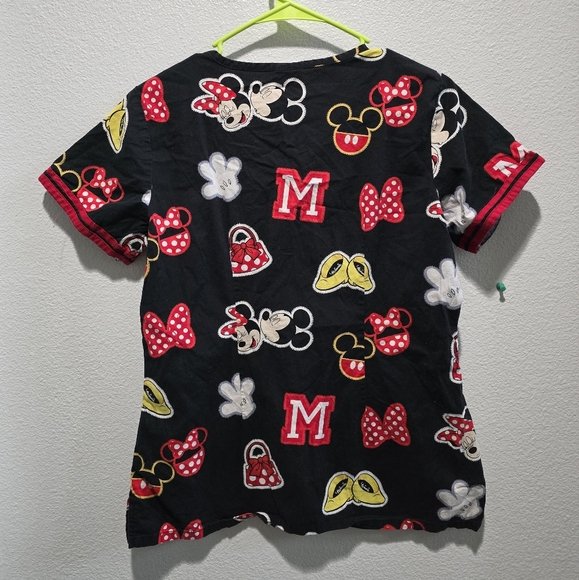 Disney Mickey and minnie mouse print scrub top. size small - Picture 2 of 3